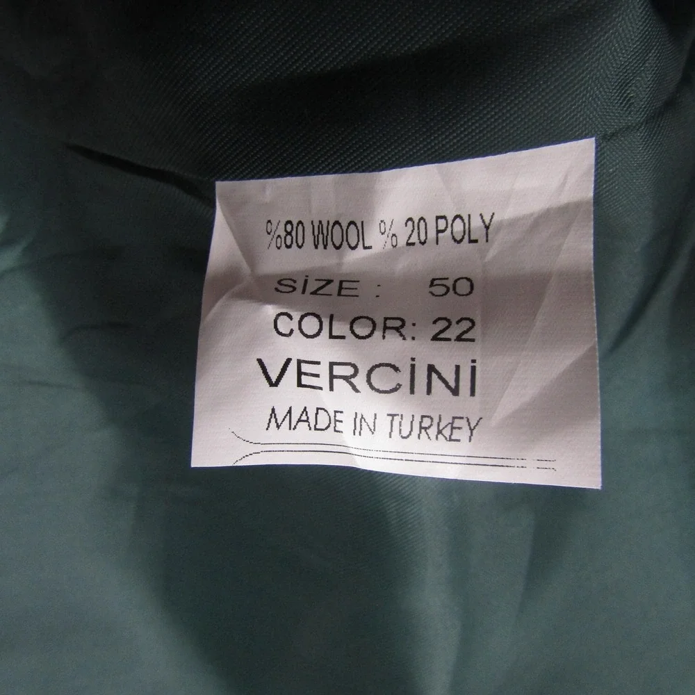Suit Vest Vercini Mens 50 Black Wool Polyester 3 Piece Belted Formal Waistcoat